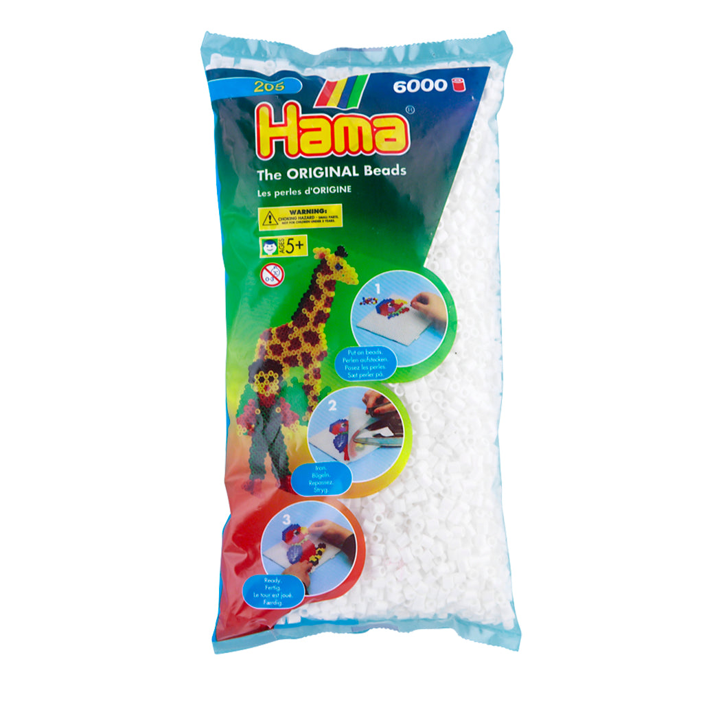 Hama String Beads Beads de cuerda 6000 piezas blancas