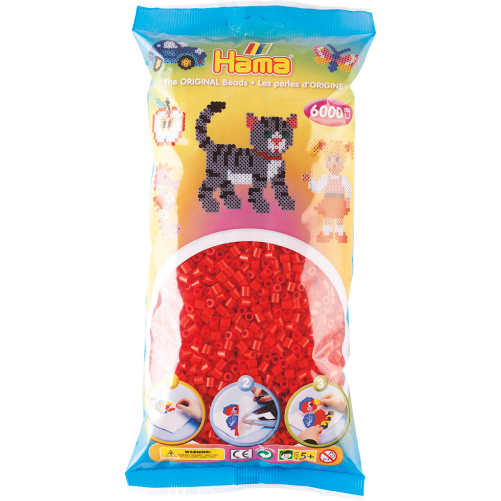 Hama String Beads Beads de cuerda 6000 piezas roja