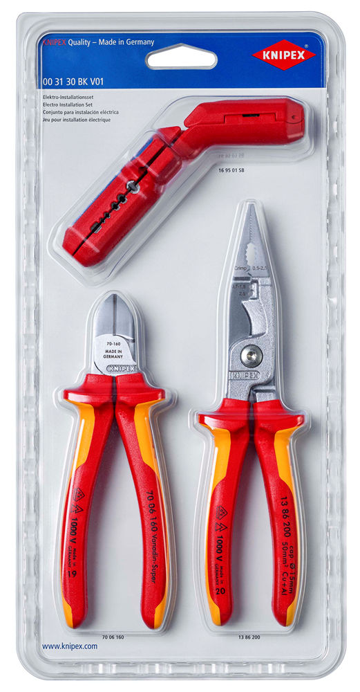 Knipex 00 31 30 BK V01 Set de instalación de Elektro