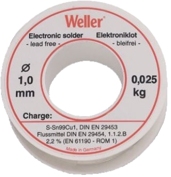 Hilo de soldadura Weller 25gr 1mm núcleo de resina el60 40