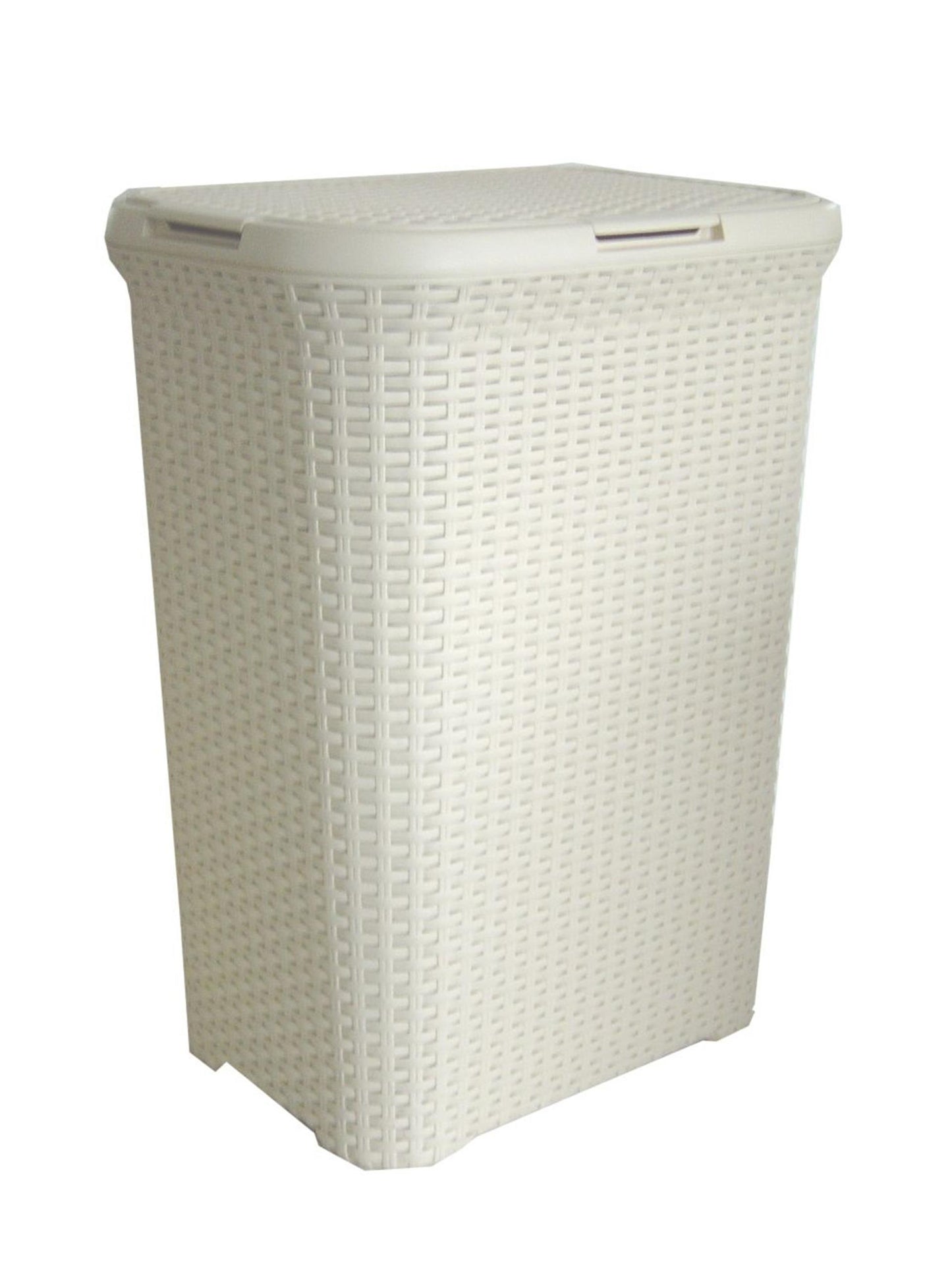 Canasta de lavandería estilo curvor con tapa 60l blanco