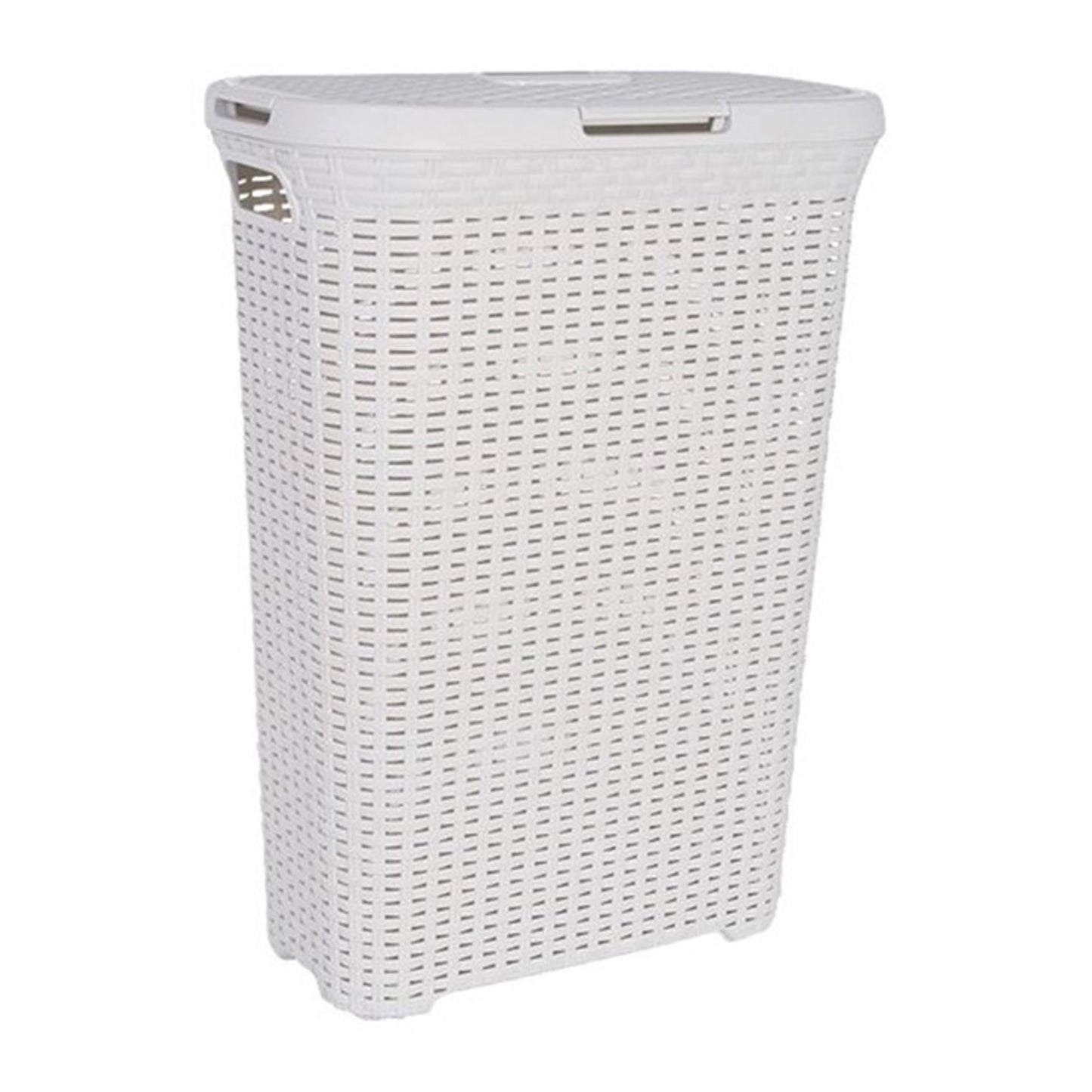 Cesta de lavandería estilo curvor con tapa 40l blanco