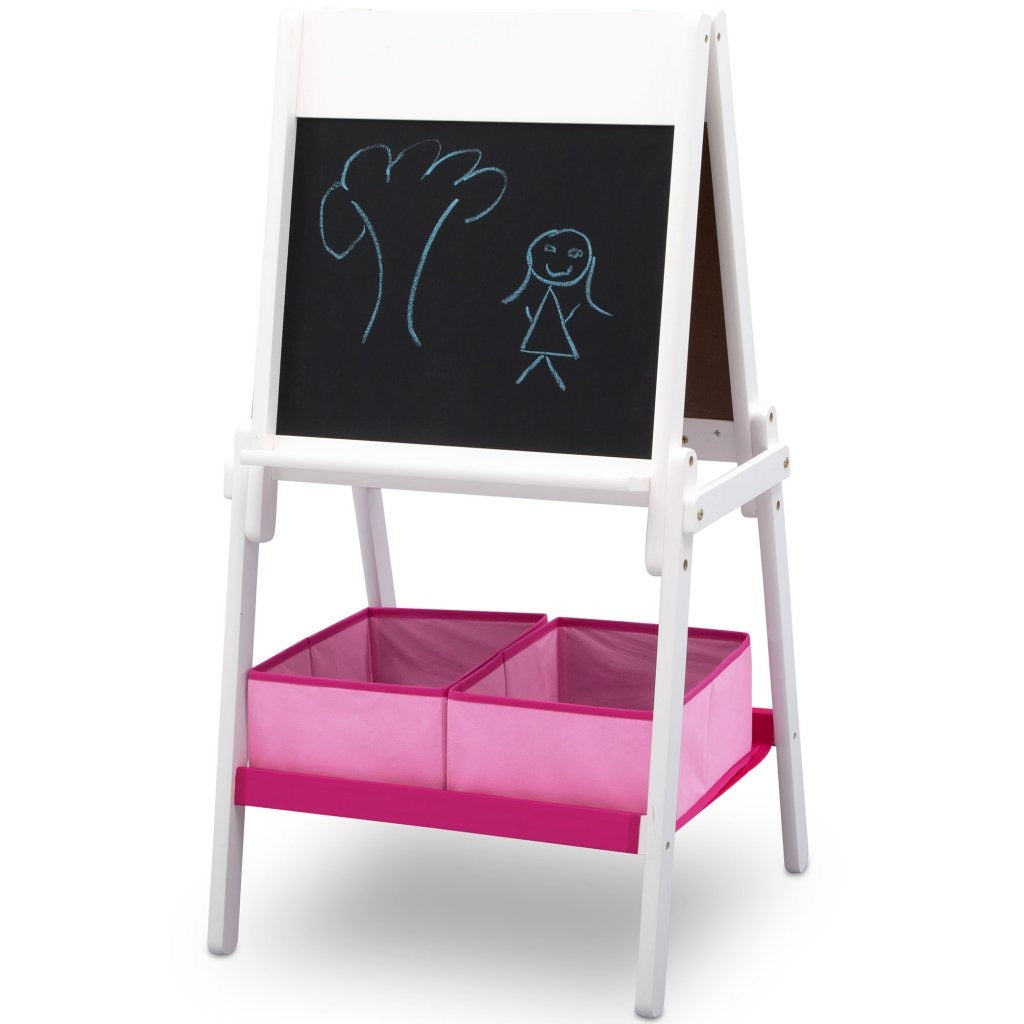 Delta bambini bambini TE 87600GN-130 lavagna a doppia facciata in legno + bocchetto di carta bianco