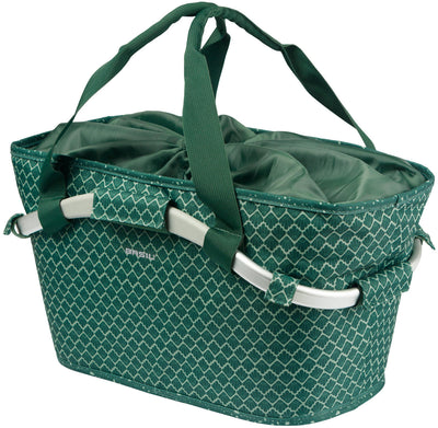 Basil Bicycle Basket Flair trasportare tutto il cestino posteriore con mik fissaggio 38 x 21 x 27 cm verde