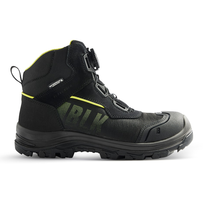 Zapato de seguridad alto Blåkläder storm fl s3 2478 | negro alta visibilidad amarillo | talla 35 - 7330509932049