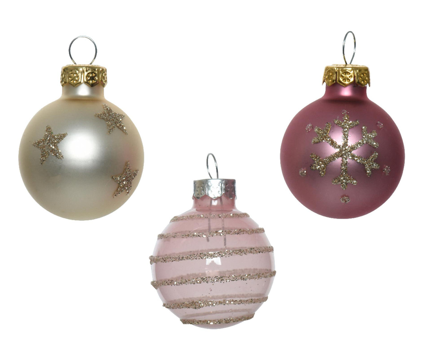 Decoris bolas navideñas 3cm 9 piezas cristal rosa champa
