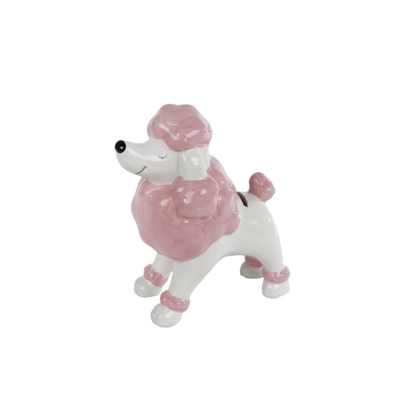 Cosydecor hucha caniche rosa suave 16,5x9x18cm