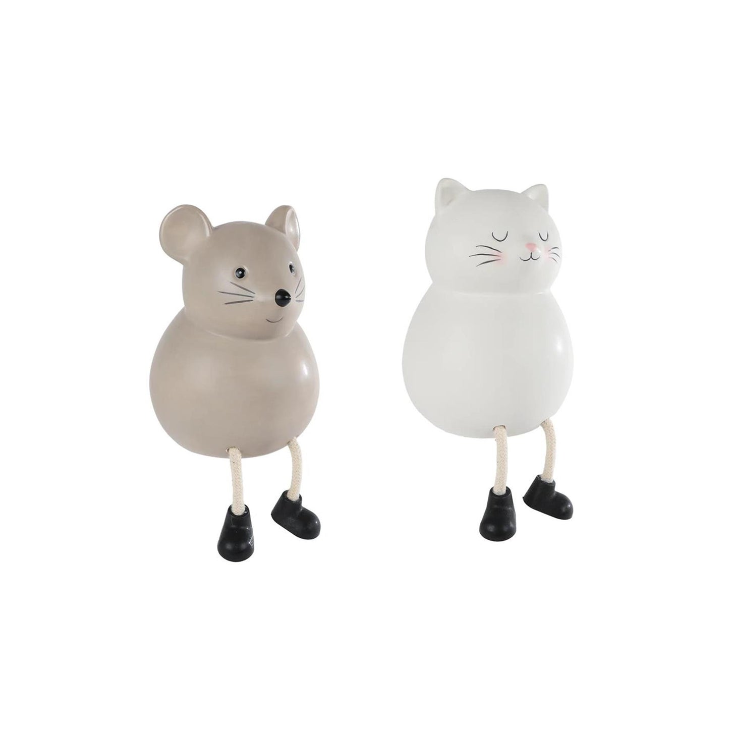 Hucha gato ratón patas 10x10x14cm