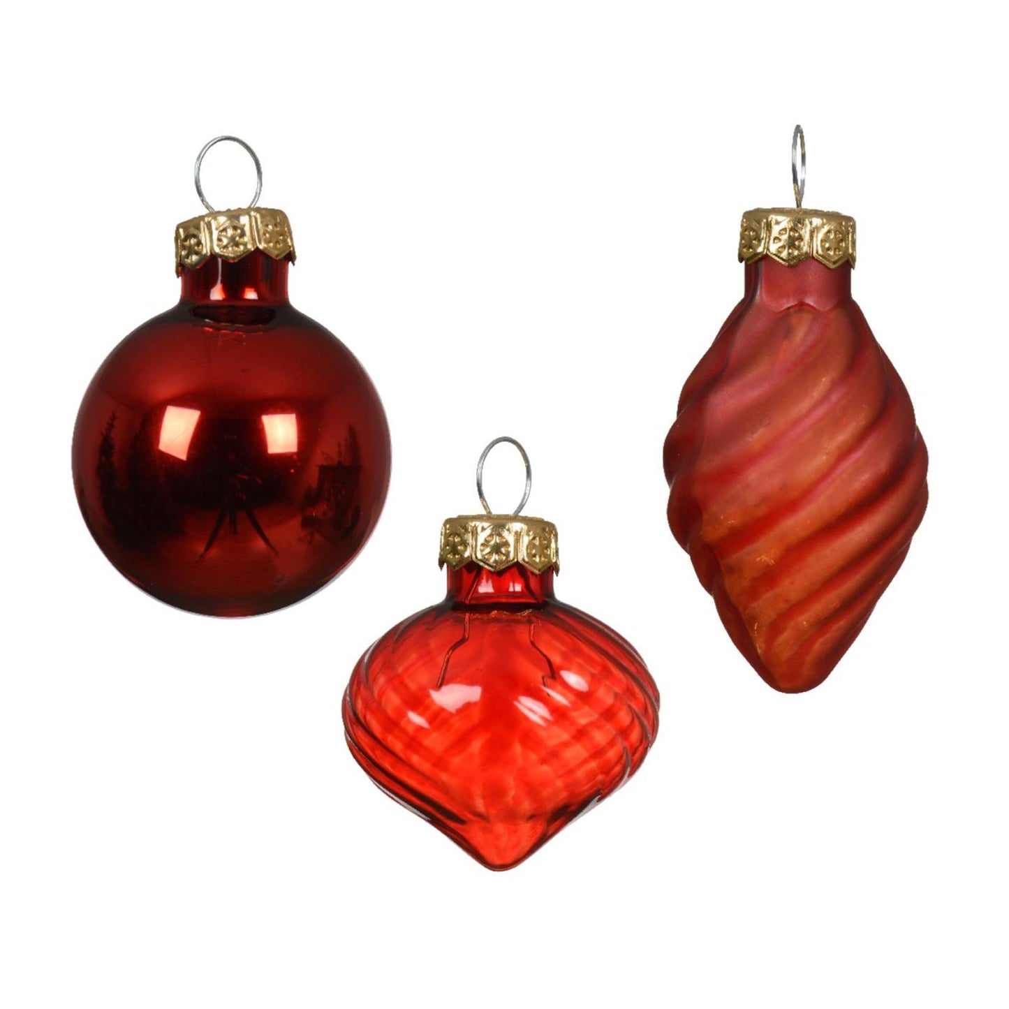 Decoris Palline di Natale mini dia3cm vetro rosso 9pz