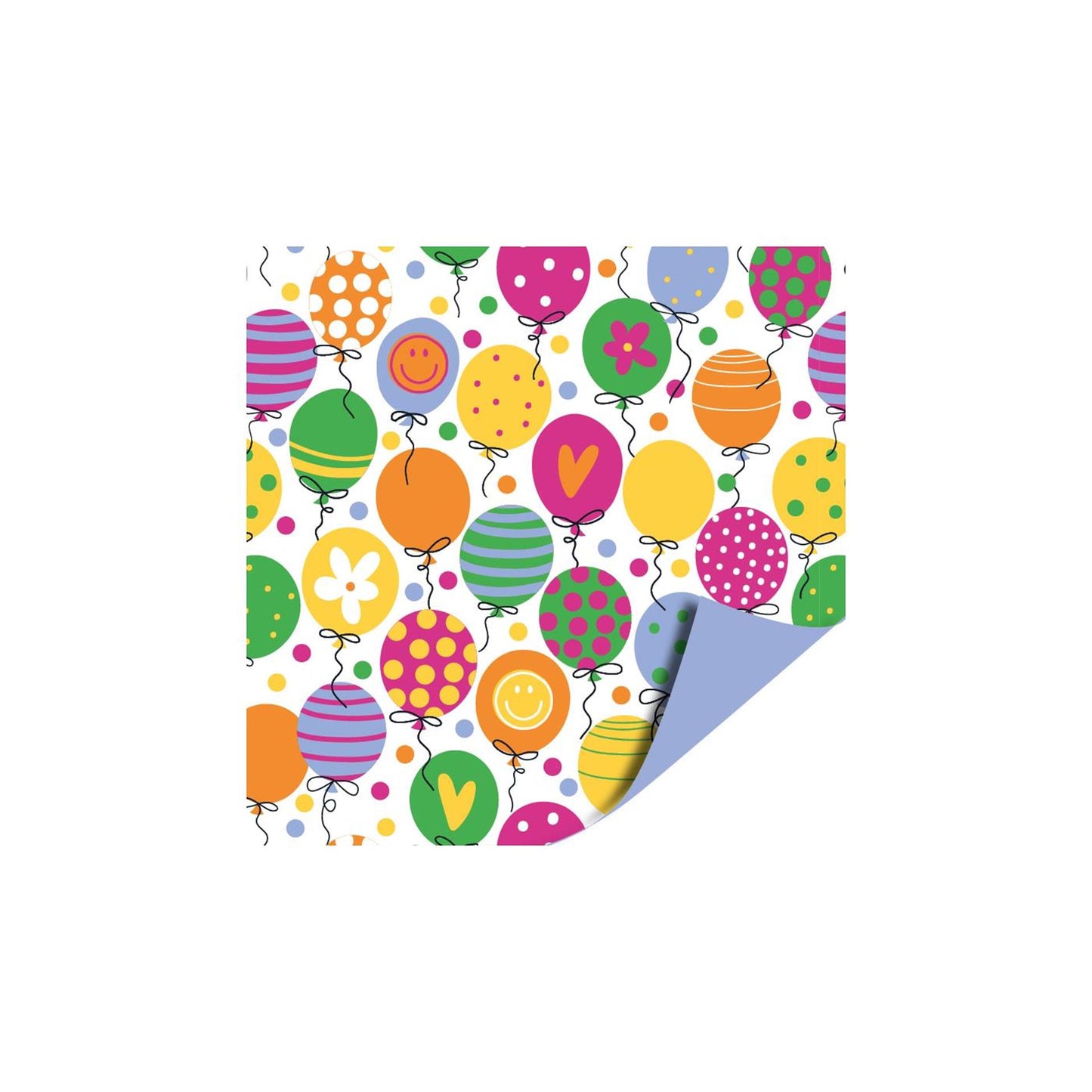 Kassaplan coated cadeaupapier dubbelzijdig 50cm 100m - ballonnen blauw