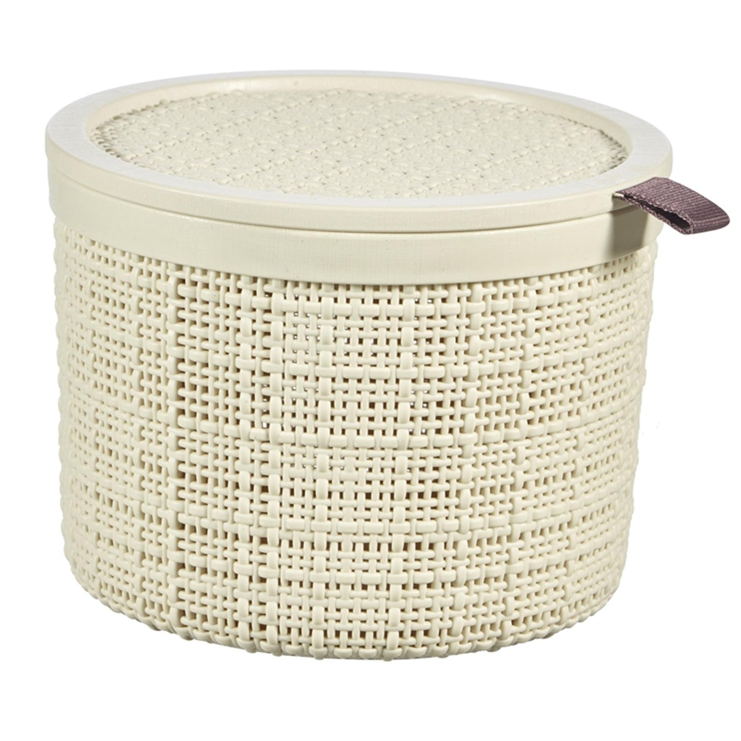 Cesta yute Curver redonda 2l blanco roto