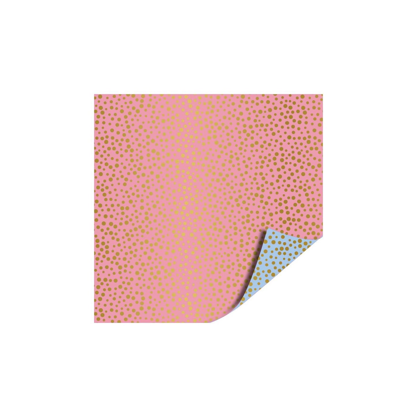 Kassaplan coated cadeaupapier dubbelzijdig 50cm 100m luxery dots roze blauw
