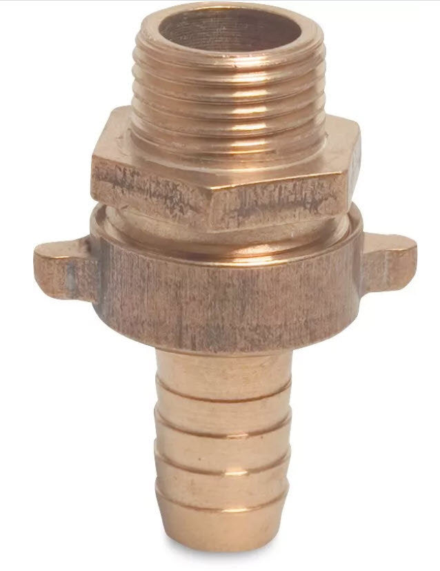 Geka producten 3 3 verbindingskoppeling messing 3 4 x 20 mm buitendraad