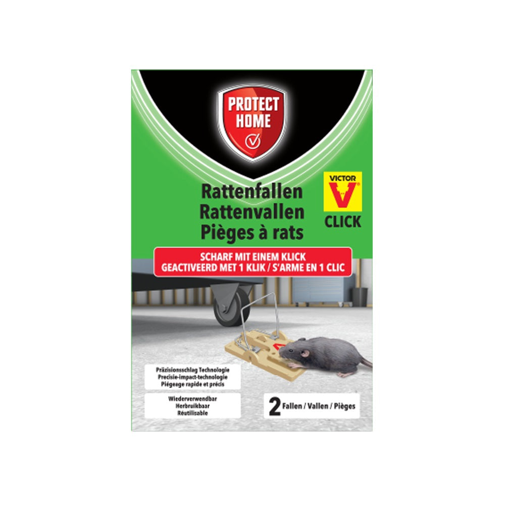 Pro-tect 1066345 - trampa para ratas de plástico 2 piezas | 2 piezas