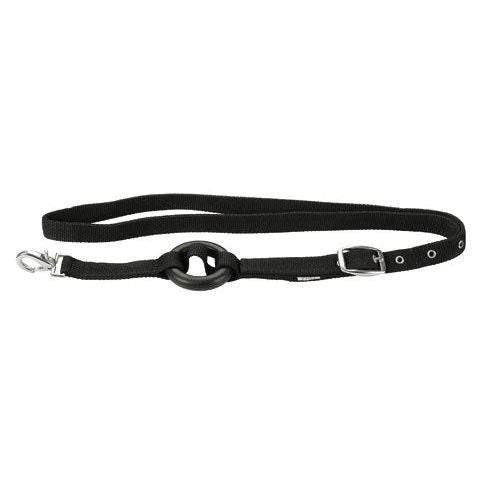 Rienda lateral nylon negro con anillo de goma
