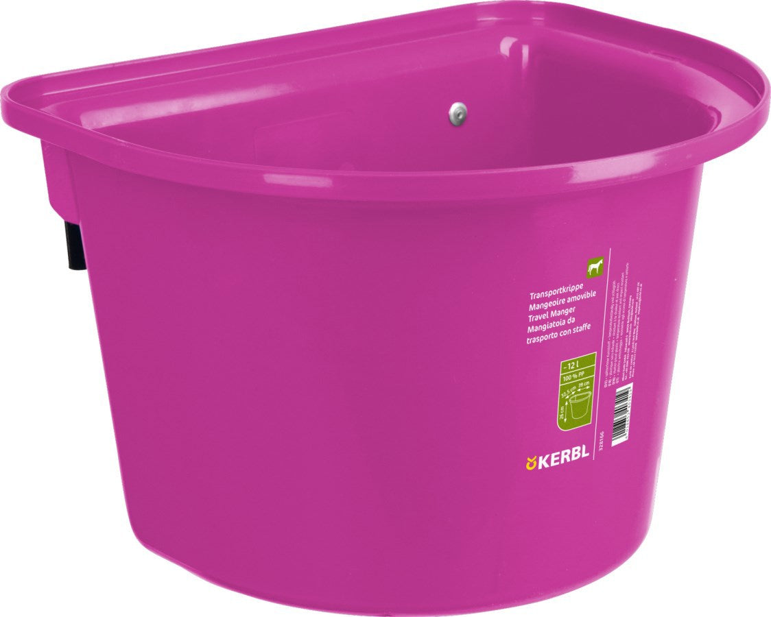 Abbeveratoio per animali con ganci semicircolare rosa 12l