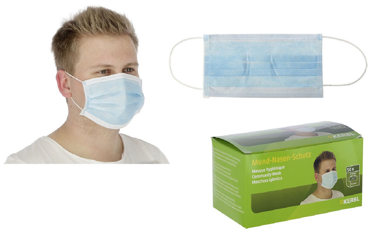Producten medisch mond neusmasker blauw type ii r 3 laags a 50st