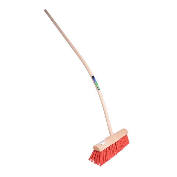 Mm eurotool escoba municipal 45cm fibra artificial rojo mm mango ergo 170cm