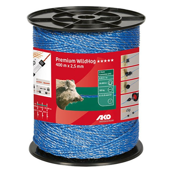 Ako producten premium wildhog schrikdraad blauw 6x 0 25 400m