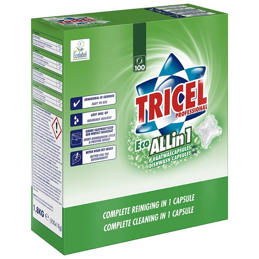 Tricel producten vaatwascapsules all in 1 100x18gr