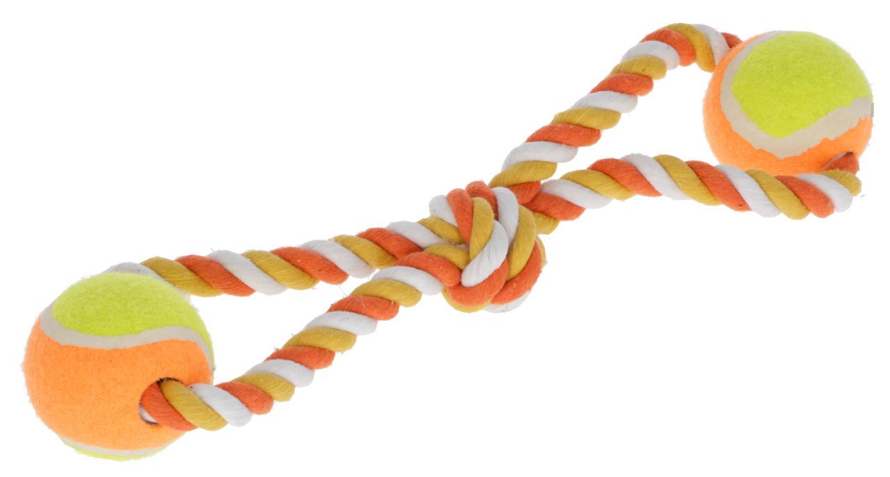 Palline giocattolo Kerbl Pull 34 cm in cotone arancione