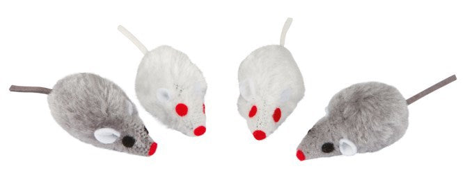 Topo grigio bianco 5 cm 4 pezzi