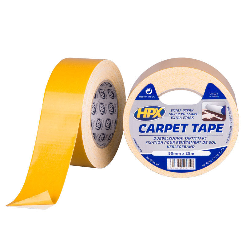 Cinta para alfombras de doble cara Hpx | blanco | 50 mm x 25 m - ct5025 ct5025