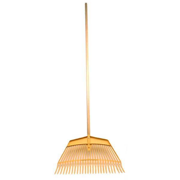 Mm eurotool rastrillo de hojas jumbo mm 60cm plástico amarillo con mango 160cm