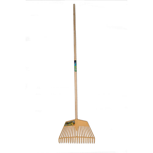 Mm eurotool rastrillo de hojas mm 45cm 20tds plastico amarillo con mango 160cm