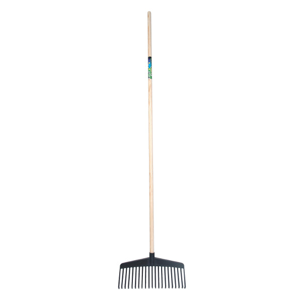 Mm eurotool rastrillo de hojas mm pa 38cm 21 tds negro con mango 150cm