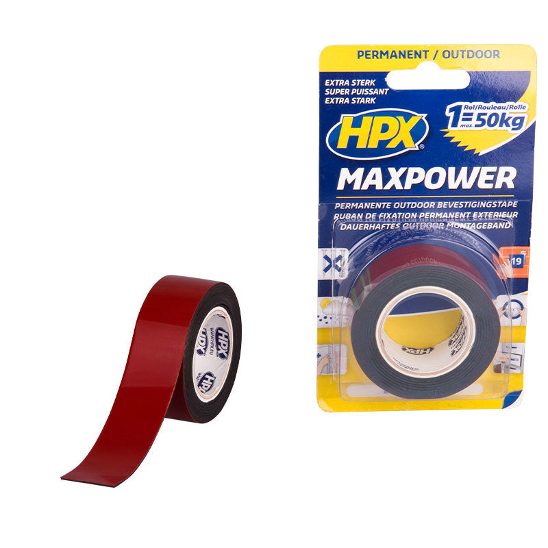 Nastro per montaggio esterno HPX Max Power | nero | 25 mm x 1,5 m - ot2502 ot2502
