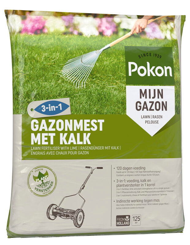 Concime per prato Pokon con calce 8,4 kg per 125 m² - 7686814400