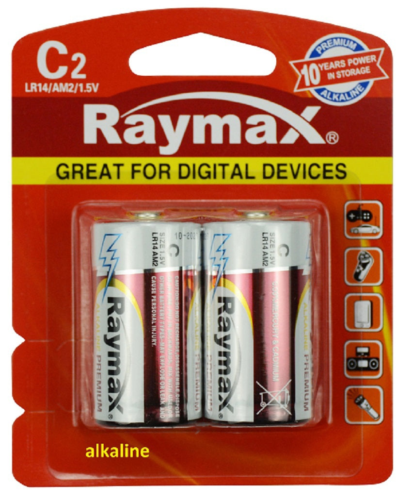 Batteria Raymax alcalina lr14 c 15v x2 pz