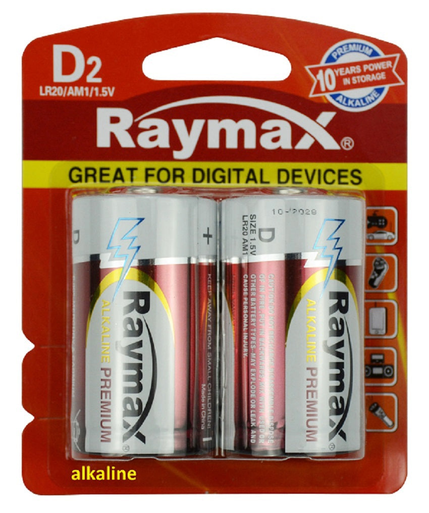 Batteria Raymax alcalina lr20 d 15v x2pz