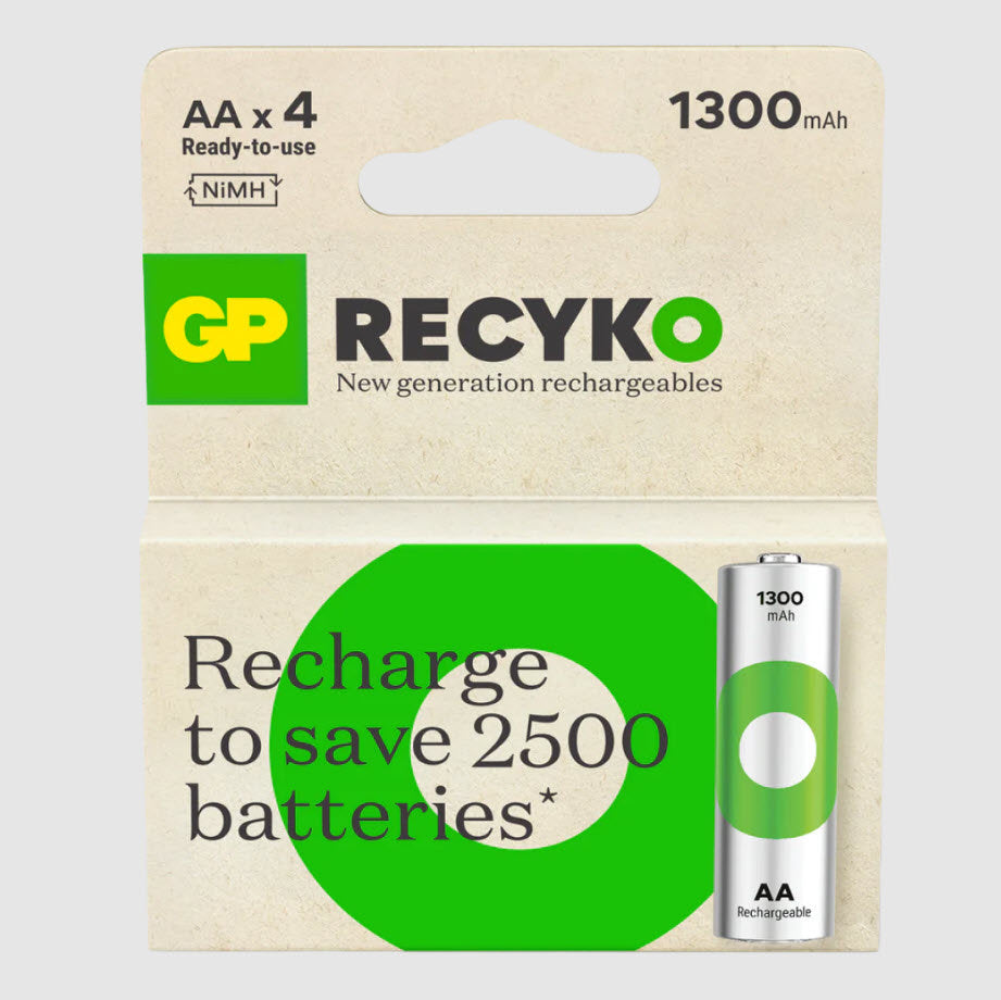 Batería GP recargable AA 1300mAh x4uds