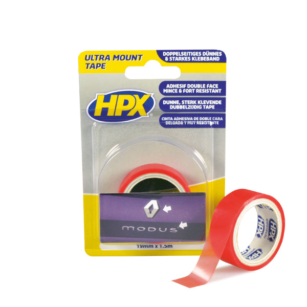 Cinta de montaje de doble cara Hpx transparente 19mm x 150m
