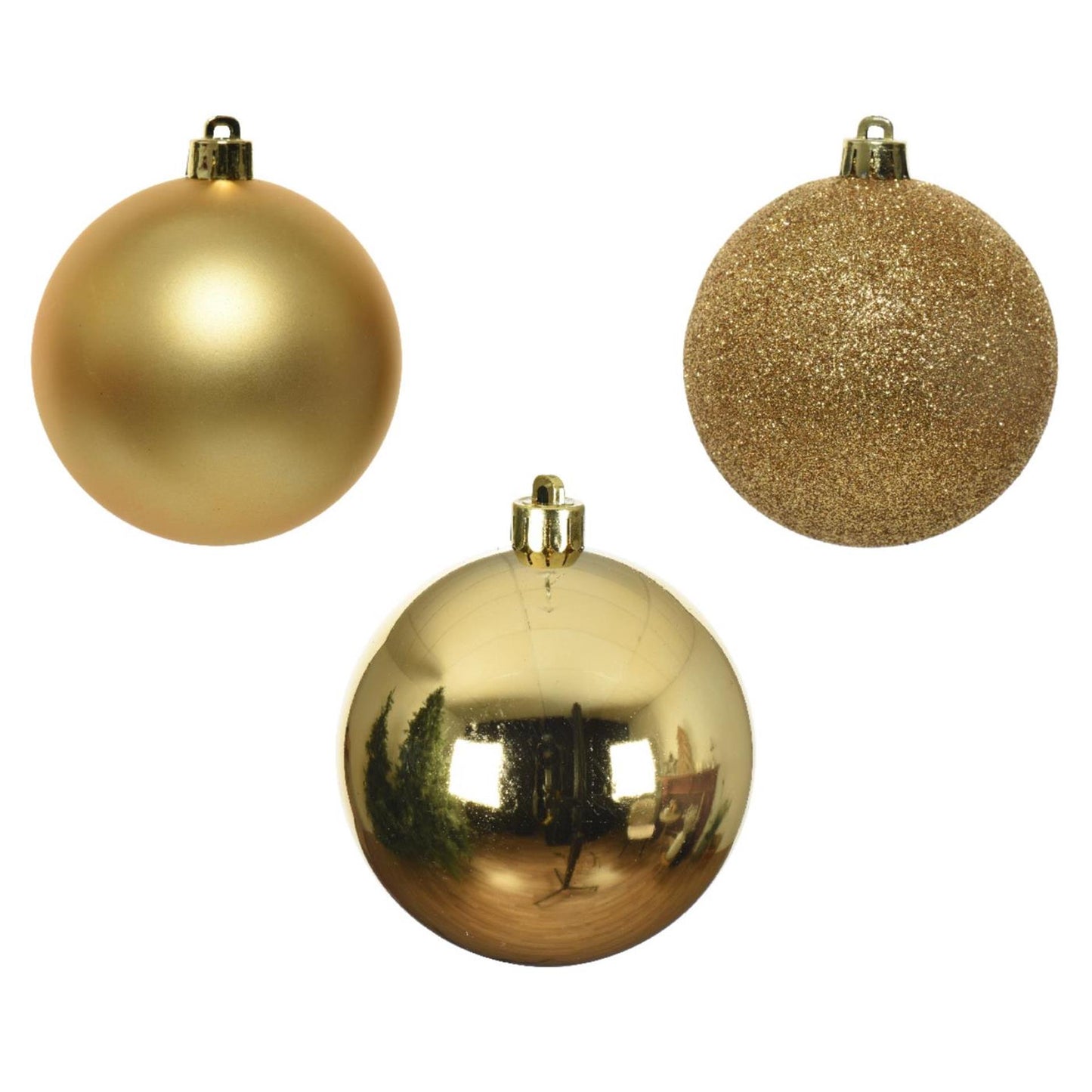 Decoris Palline di Natale 6cm plastica oro 10 pz