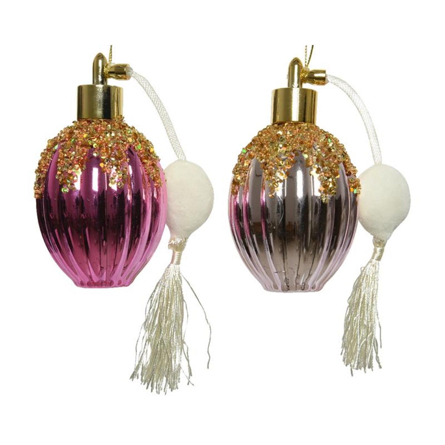 Decoris colgante navideño frasco de perfume plástico 12cm