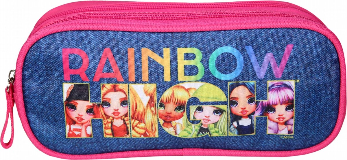 Astuccio portapenne Jim Jam Rainbow 23x7x10 cm, 2 scomparti con cerniera
