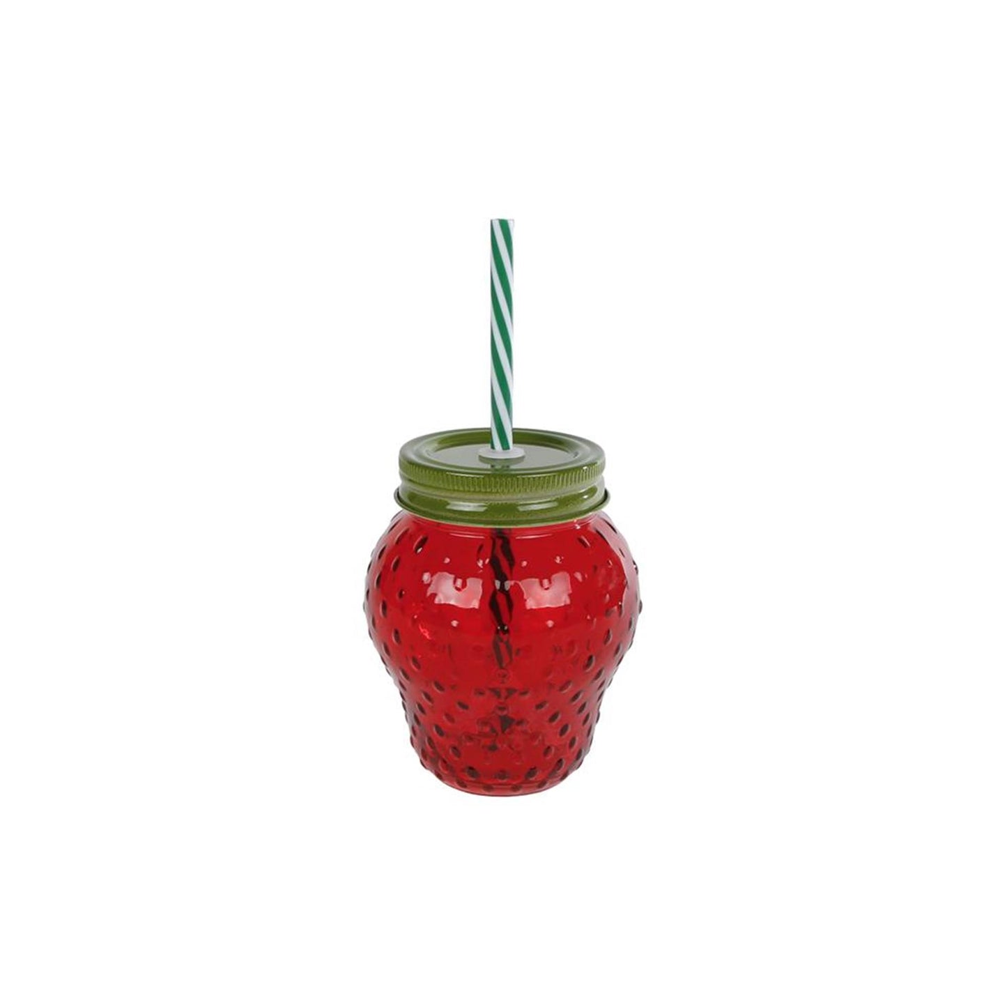 Bicchiere alla fragola con cannuccia