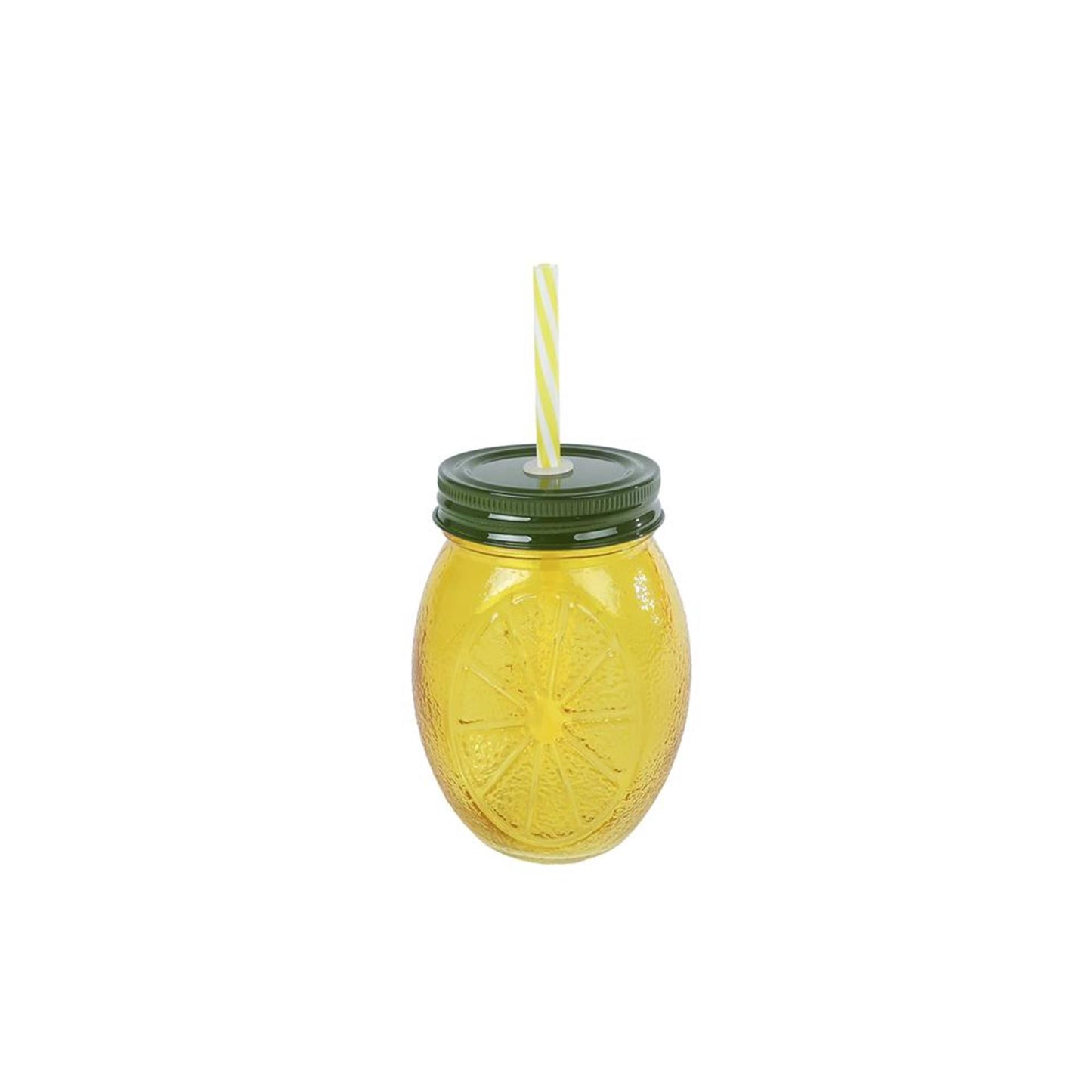 Bicchiere al limone con cannuccia
