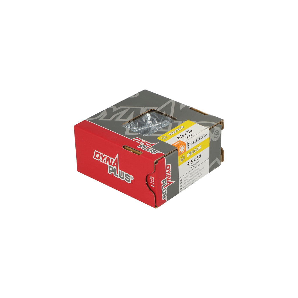 Vite per truciolare Dynaplus Uni Screw testa svasata zincata tutto filetto torx tx25 4,5x30 | 200 pezzi - 0281.01.33201