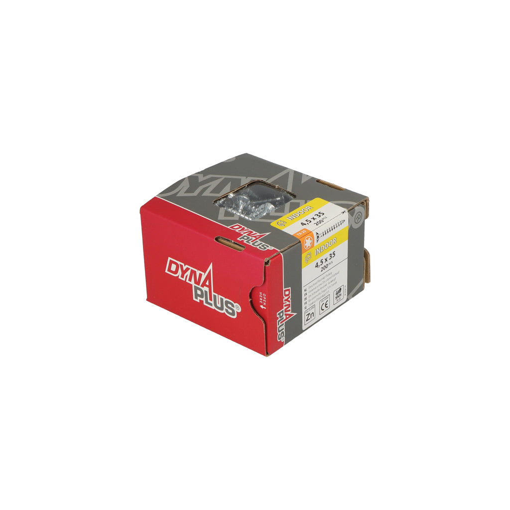 Vite per truciolare Dynaplus Uni Screw testa svasata zincata tutto filetto torx tx25 4,5x35 | 200 pezzi - 0281.01.33401