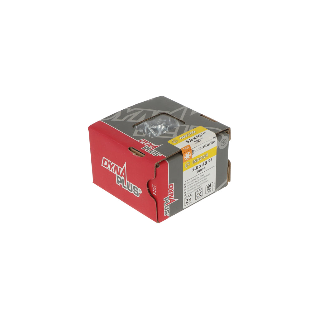 Tornillo uni dynaplus tornillo aglomerado galvanizado parte cabeza plana rosca torx tx25 5.0x40 24 | 200 piezas - 0281.01.41602