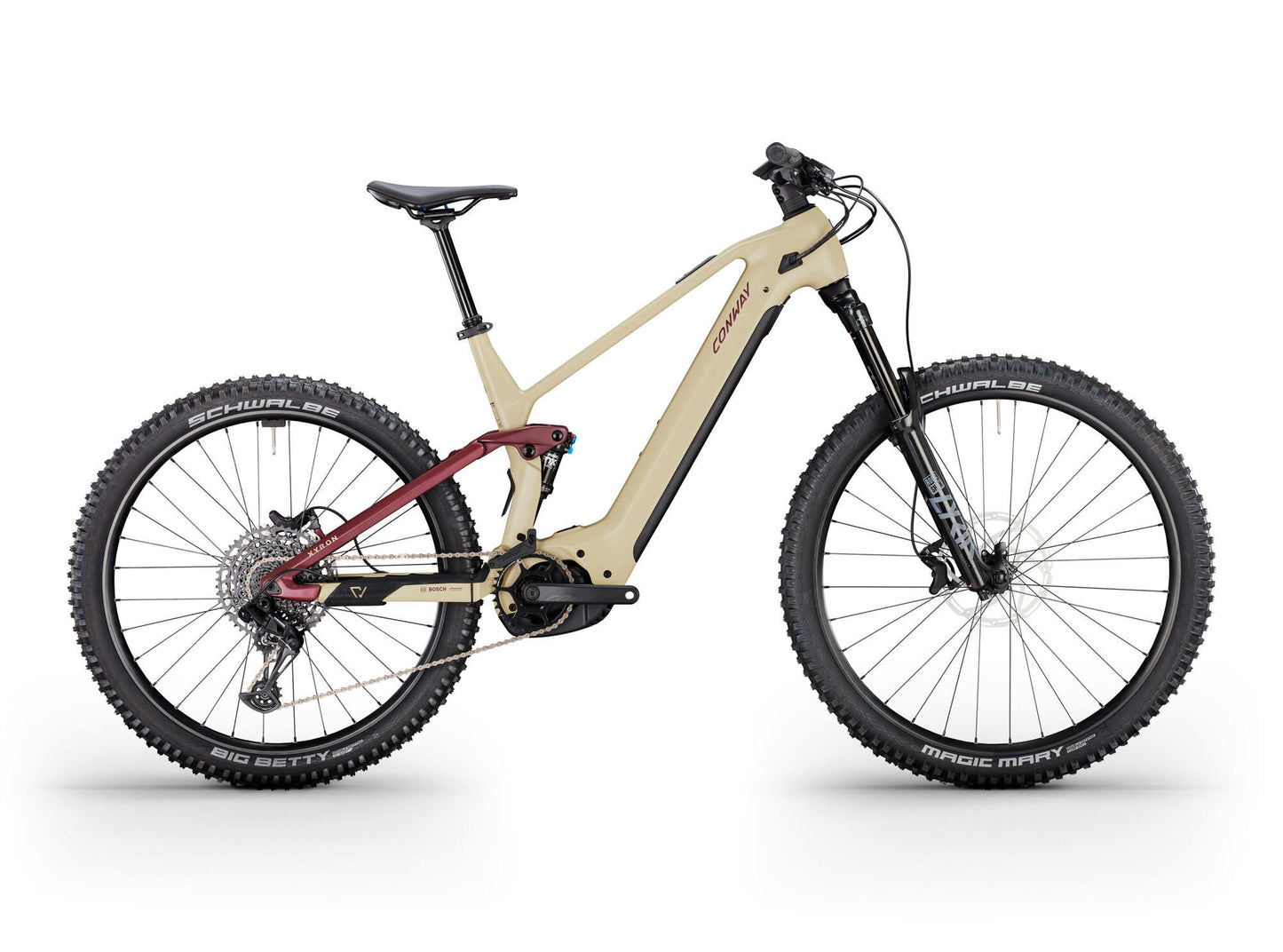 Conway Electric MTB Full Suspension Xyron S 5.0 Carbon (#1) Ebike Con.xyron S5.0 ca. 29 27 12sp 43 Des. prugna