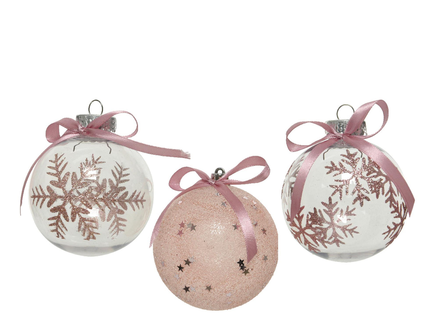 Decoris bolas navideñas mezcla de plástico 8cm 12ud rosa
