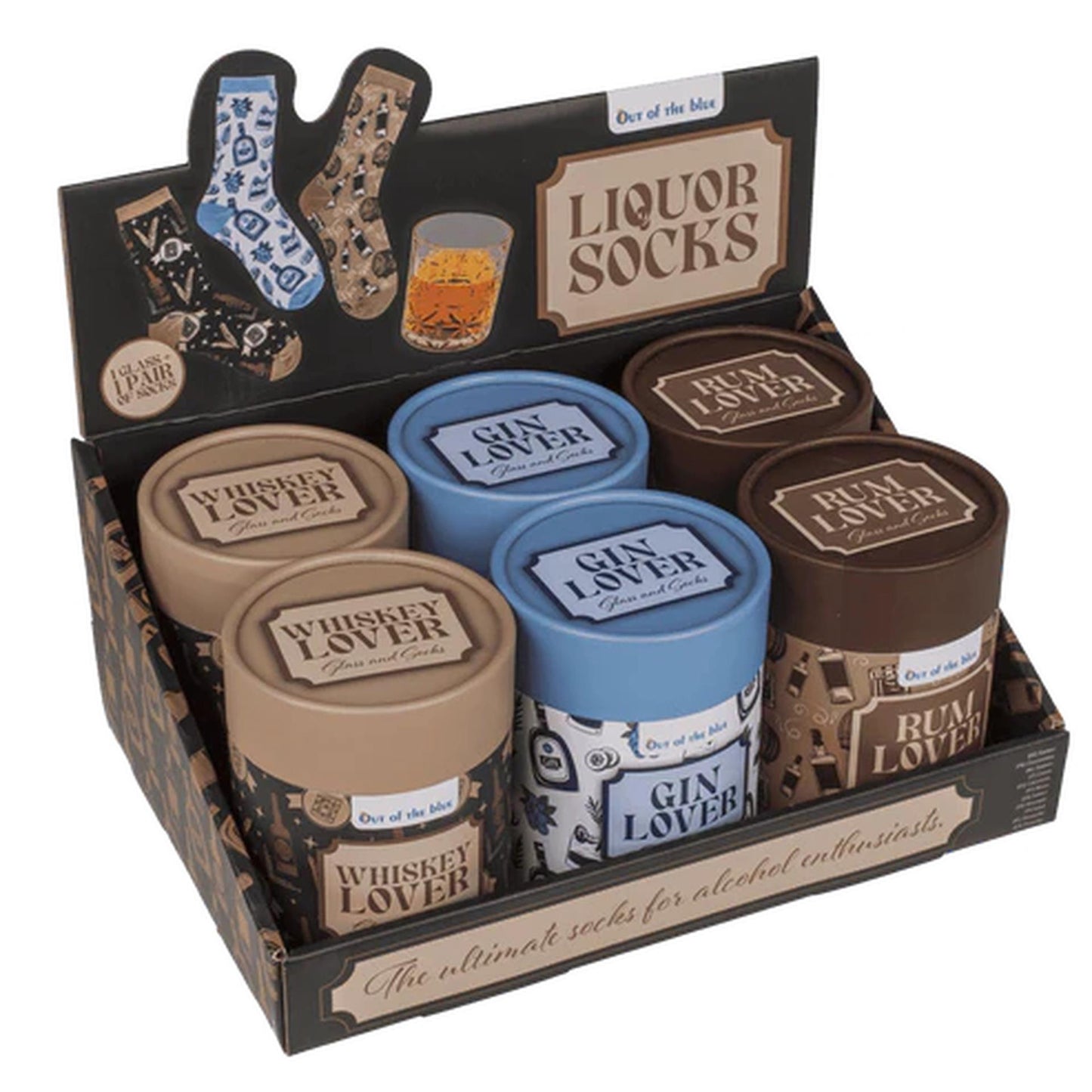 Out of the blue set regalo bicchiere da 280 ml con calzini