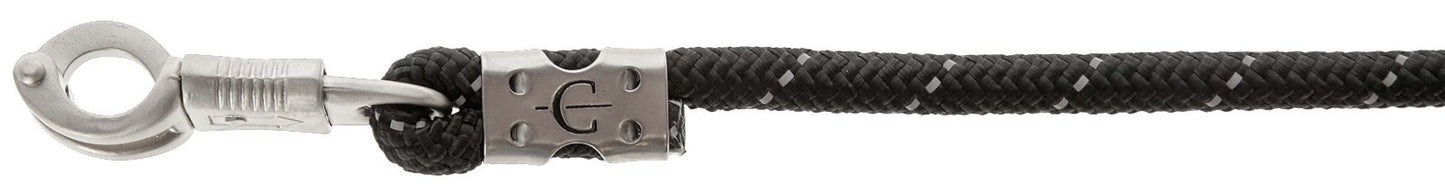 Gancho de pánico de plata negra reflectante con cuerda de plomo