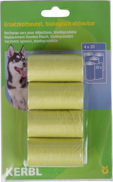 Bolsas para excrementos de perros verdes 4x20ud biodegradables