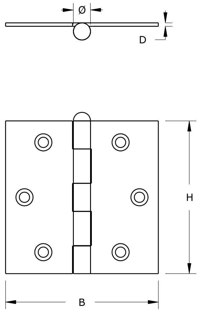 Prodotti cerniera zincata ad angolo retto perno sciolto 51x51cm